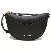 MICHAEL KORS 素面皮革斜背包-黑