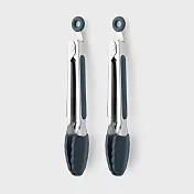 《Taylors Eye Witness》矽膠餐夾2入 | 料理夾 分菜夾 食品夾 - 墨灰20.5cm