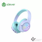 iClever BTH18 炫光無線兒童耳機 紫色