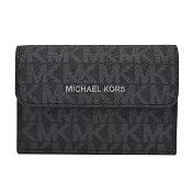 MICHAEL KORS COOPER滿版PVC風琴卡片收納包- 黑