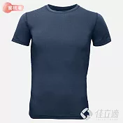 3M-佳立適-升溫蓄熱保暖衣-石墨烯系列-蜜桃著素面-男短袖- XL 藍色