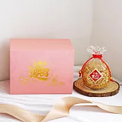 O’Pretty 歐沛媞 招財納福開運金箔福袋擺件(14.6X10.9X9cm)