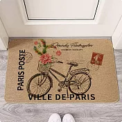 【巴芙洛】亞麻橡膠吸水防滑地墊50*80cm(防滑墊/門口墊/踏墊/地墊/地毯/浴室墊) 亞麻懷舊單車