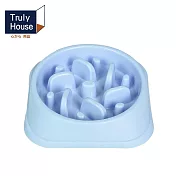 【Truly House】寵物防滑慢食碗 防打翻設計/防噎食碗/寵物碗(三色任選) 藍色