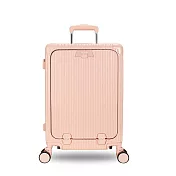 DF travel - 愛情海系列前開USB充電TSA海關密碼鎖筆電收納鎖飛機輪20吋行李箱 - 共4色 粉色