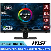 MSI 微星 Optix MPG321QRF-QD 2K 175Hz IPS平面電競螢幕(G-sync/1ms/HDR 600/量子點)