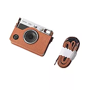 【LOTUS】拍立得 MINI EVO 真皮復古相機包 皮套 副廠 棕色