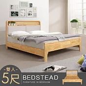 Homelike 喜家居雙人5尺LED觸控燈實木床架組(附床板)(2336)