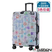 【BATOLON寶龍】25吋 壯遊印記PC鋁框硬殼箱/行李箱 (3色任選) 珍珠白