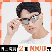 【大學眼鏡】運動風uv400輕量太陽眼鏡黑-白水 2081 黑白水