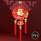 摩達客◉春節開運招財◉立體福字紅金魚年年有餘流蘇掛飾吊飾