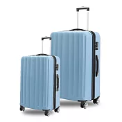 KANGOL - 英國袋鼠海岸線系列ABS硬殼拉鍊20+28吋兩件組行李箱 - 多色可選 粉藍