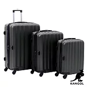 KANGOL - 英國袋鼠海岸線系列ABS硬殼拉鍊三件組行李箱 - 多色可選 鐵灰色