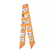 Hermes 愛馬仕 Hermes Story Twilly絲巾 芒果/灰