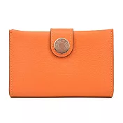 Hermes 愛馬仕 Calvi Verso Evercolor 雙色小牛皮琺瑯釦卡片夾 杏橘