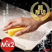【MBM】台灣製12mm水洗式珪藻土地墊-M+號 2入組