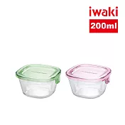 【iwaki】日本品牌耐熱玻璃微波盒-200ml(顏色任選)(原廠總代理) 粉紅色