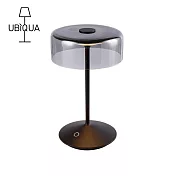 【義大利UBIQUA】Crystal 時尚雅緻風USB充電式檯燈- 純黑
