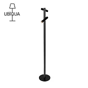 【義大利UBIQUA】Zoom 極簡風USB充電式落地燈(雙頭可調角度)- 純黑