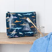 《Rex LONDON》防水盥洗包(鯊魚圖鑑20cm) | 化妝包 收納包 旅行小包 沐浴小包 盥洗收納包