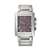 Gc 方型三眼計時腕錶-深咖啡