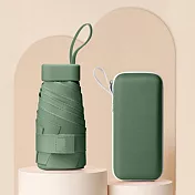 THE SELECT 極輕晴雨兩用便攜口袋傘2入組 加贈收納盒*1  森林綠