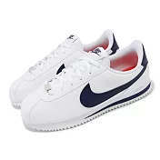 Nike 休閒鞋 Cortez Basic SL GS 大童 女鞋 藍 白 皮革 緩震 阿甘鞋 經典 運動鞋 904764-106 23cm WHITE/NEUTRAL INDIGO