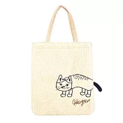 日本喵星人玩拼接<鄰居貓系列>造型拼接手提包-(米白)