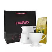 HARIO 保溫壺手沖咖啡組-HARIO不鏽鋼保溫咖啡壺600ml&W60濾杯 附提袋贈上田 曼巴咖啡粉半磅