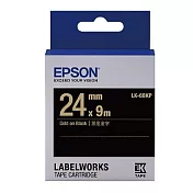 EPSON 原廠標籤帶 LK-6BKP 24mm 原廠粉彩系列標籤帶 黑底金字