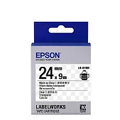 EPSON 原廠標籤帶 LK-6TBN 24mm 原廠透明系列標籤帶 透明底黑字