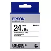 EPSON 原廠標籤帶 一般系列 LK-6WBN 24mm 白底黑字