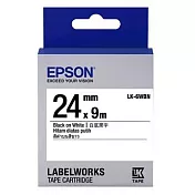 EPSON 原廠標籤帶 LK-6WBN 24mm 原廠一般系列標籤帶 白底黑字