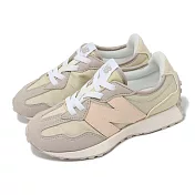 New Balance 休閒鞋 327 Wide 中童 寬楦 米白 粉 麂皮 帆布 小朋友 NB PH327FM-W