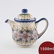 波蘭陶 粉紫私語系列 茶壺 1500ml 波蘭手工製