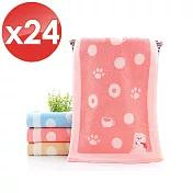 【HKIL-巾專家】蓬鬆系列卡通熊毛巾-24入組 珊瑚粉