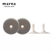【日本Marna】日本製洗臉臺清潔海綿(含吸盤)2件組(6*3CM)(原廠總代理) 灰色2入