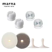 【日本Marna】吸盤式牙刷架+清潔海綿附吸盤4件組(任選組合)(原廠總代理) D