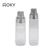 【WOKY 沃廚】ECOZEN 透明瓶600ml+800ml 600ml-淺灰+800ml-深灰