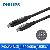 PHILIPS C to C 240W PD USB3.1編織快充線125cm DLC4585C