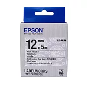 EPSON 原廠標籤帶 花紋系列 LK-4KBY 12mm 透明圓蕾絲/黑字