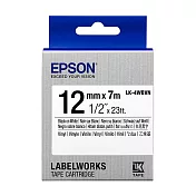 EPSON 原廠標籤帶 耐久型系列 LK-4WBVN 12mm 白底黑字