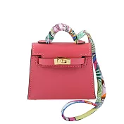 HERMES Kelly Twilly Bag 拼色迷你凱莉包吊飾 (唇膏粉/古典玫瑰粉)