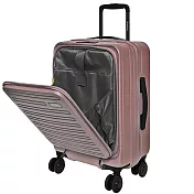【SWICKY】20吋前開式奢華旅途系列登機箱/行李箱(玫瑰金) 20吋 玫瑰金