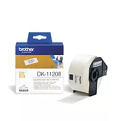 Brother 定型標籤帶 DK-11208 (38x90mm 白底黑字) 耐久型紙質 原廠公司貨