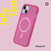 犀牛盾 iPhone 15 (6.1吋) JellyTint(MagSafe 兼容)磁吸透明防摔手機殼(抗黃終生保固)- 粉漾桃