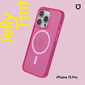 犀牛盾 iPhone 15 Pro (6.1吋) JellyTint(MagSafe 兼容)磁吸透明防摔手機殼(抗黃終生保固)- 粉漾桃