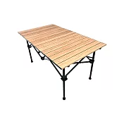 Besthot 戶外便攜式輕量級鋁合金蛋捲桌－贈收納袋  木紋