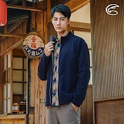 ADISI 男雙層超細纖維抗風保暖外套AJ2321083 (M-2XL) 刷毛 輕抗風 輕量 彈性 透氣 M 青黛藍