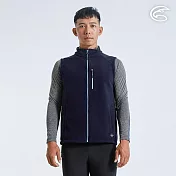 ADISI 男雙層超細纖維抗風保暖背心AV2321085 (S-2XL) 刷毛 輕抗風 輕量 彈性 透氣 S 青黛藍